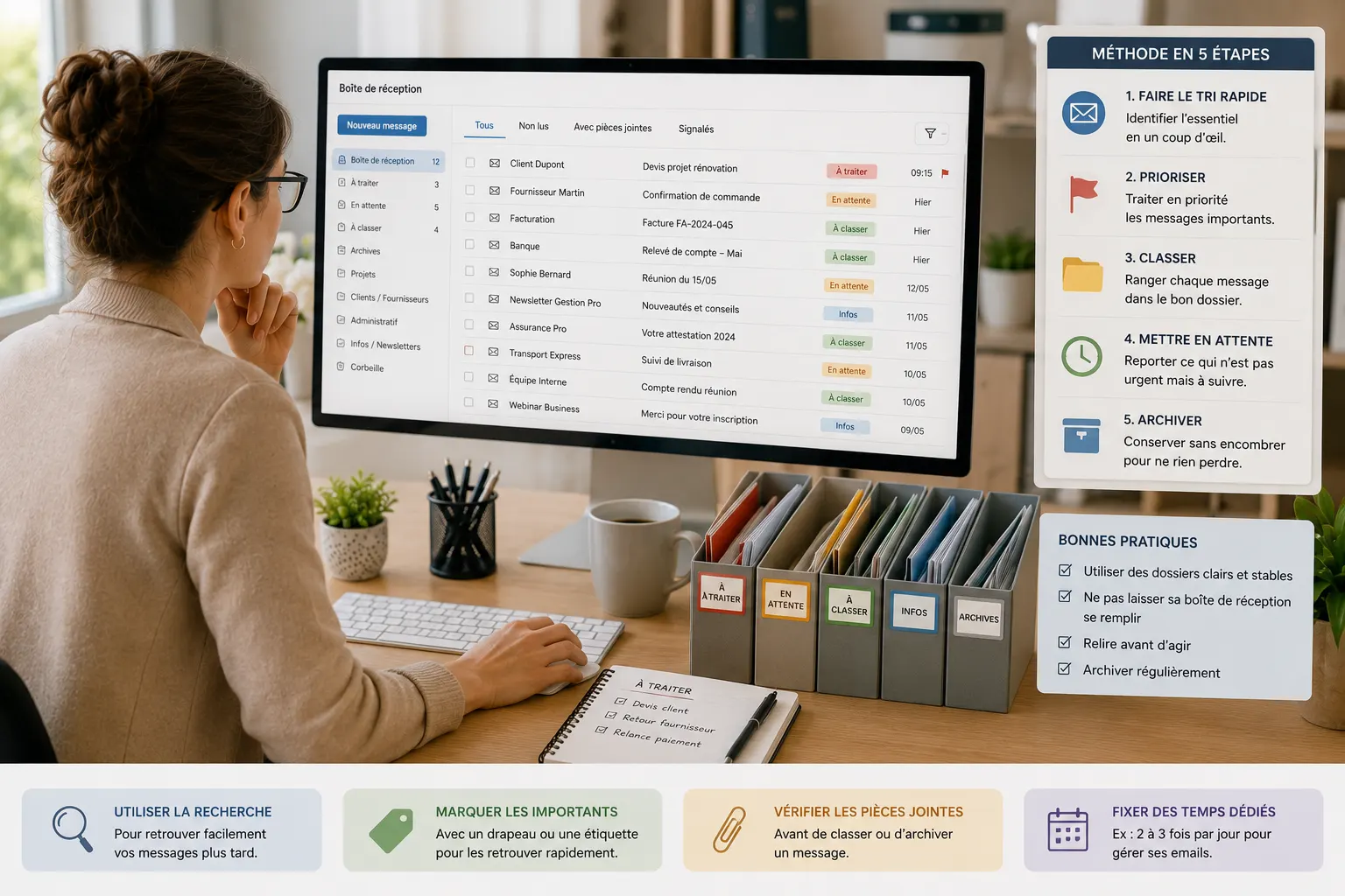 Boîte mail professionnelle saturée retrouver une organisation claire